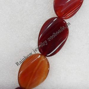 Red Agate Beads, Faceted Oval, 20x30mm, Hole:Approx 1mm, Sold per 15.7-inch Strand