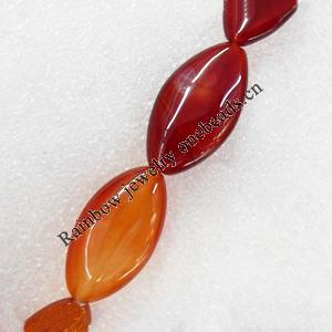 Red Agate Beads, Horse eye, 15x25mm, Hole:Approx 1mm, Sold per 15.7-inch Strand