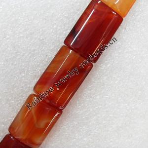 Red Agate Beads, Rectangle, 15x20mm, Hole:Approx 1mm, Sold per 15.7-inch Strand