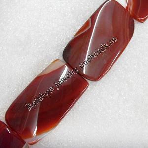 Red Agate Beads, Rectangle, 30x50mm, Hole:Approx 1mm, Sold per 15.7-inch Strand