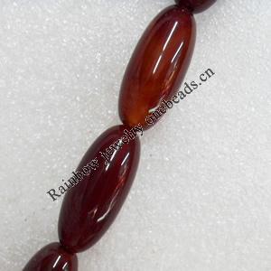 Red Agate Beads, Oval, 12x30mm, Hole:Approx 1mm, Sold per 15.7-inch Strand