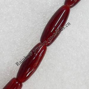 Red Agate Beads, Oval, 15x30mm, Hole:Approx 1mm, Sold per 15.7-inch Strand
