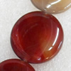 Red Agate Beads, Flat Round, 25mm, Hole:Approx 1mm, Sold per 15.7-inch Strand
