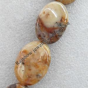 Crazy Agate Beads, Flat Oval, 18x25mm, Hole:Approx 1mm, Sold per 15.7-inch Strand