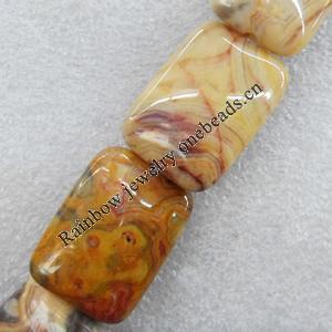 Crazy Agate Beads, Rectangle, 18x25mm, Hole:Approx 1mm, Sold per 15.7-inch Strand