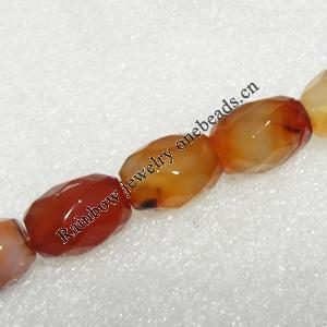 Red Agate Beads, Faceted Tube, 13x18mm, Hole:Approx 1.5mm, Sold per 15.7-inch Strand