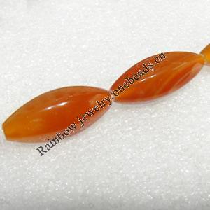 Red Agate Beads, Faceted Horse eye, 29x13mm, Hole:Approx 1.5mm, Sold per 15.7-inch Strand