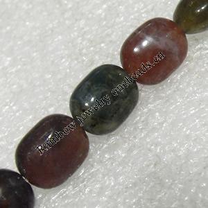 India Agate Beads, Flat Oval, 7x10mm, Hole:Approx 1mm, Sold per 15.7-inch Strand