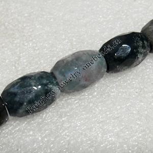 India Agate Beads, Faceted Tube, 13x18mm, Hole:Approx 1mm, Sold per 15.7-inch Strand