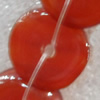 Red Agate Beads, Flat Round, 18mm, Hole:Approx 2mm, Sold per 15.7-inch Strand