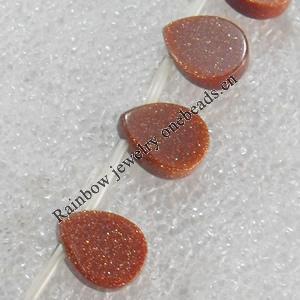 Gold Sand Stone Beads, Teardrop, 10x14mm, Hole:Approx 1mm, Sold per 15.7-inch Strand