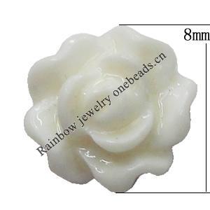 Resin Cabochons, No Hole Headwear & Costume Accessory, Flower, About 8mm in diameter, Sold by Bag