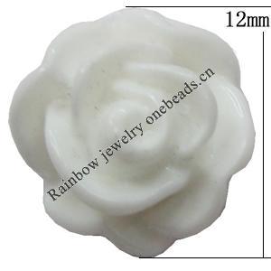 Resin Cabochons, No Hole Headwear & Costume Accessory, Flower, About 12mm in diameter, Sold by Bag