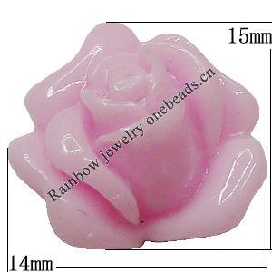 Resin Cabochons, No Hole Headwear & Costume Accessory, Flower, About 15x14mm in diameter, Sold by Bag