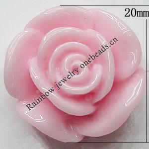 Resin Cabochons, No Hole Headwear & Costume Accessory, Flower, About 20mm in diameter, Sold by Bag