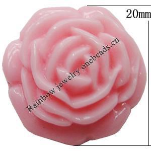 Resin Cabochons, No Hole Headwear & Costume Accessory, Flower, About 20mm in diameter, Sold by Bag