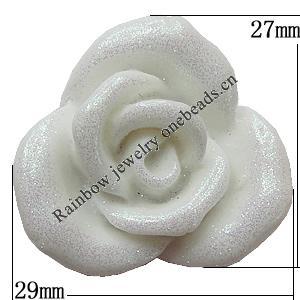 Resin Cabochons, No Hole Headwear & Costume Accessory, Flower, About 27x29mm in diameter, Sold by Bag