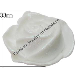Resin Cabochons, No Hole Headwear & Costume Accessory, Flower, About 33mm in diameter, Sold by Bag