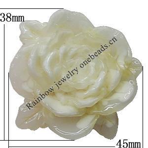Resin Cabochons, No Hole Headwear & Costume Accessory, Flower, About 45x38mm in diameter, Sold by Bag