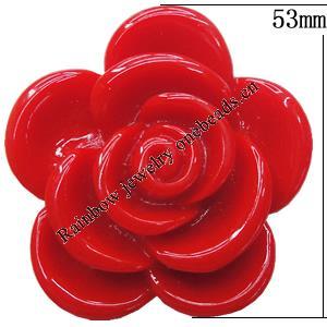 Resin Cabochons, No Hole Headwear & Costume Accessory, Flower, About 53mm in diameter, Sold by Bag