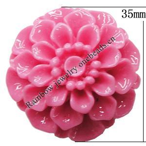 Resin Cabochons, No Hole Headwear & Costume Accessory, Flower, About 35mm in diameter, Sold by Bag