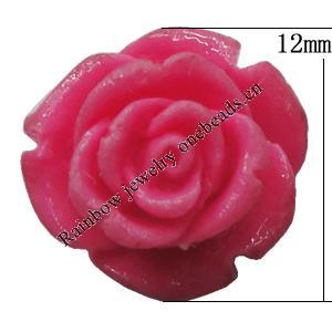 Resin Cabochons, No Hole Headwear & Costume Accessory, Flower, About 12mm in diameter, Sold by Bag