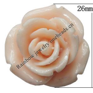 Resin Cabochons, No Hole Headwear & Costume Accessory, Flower, About 26mm in diameter, Sold by Bag