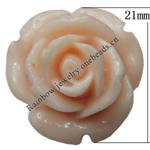 Resin Cabochons, No Hole Headwear & Costume Accessory, Flower, About 21mm in diameter, Sold by Bag