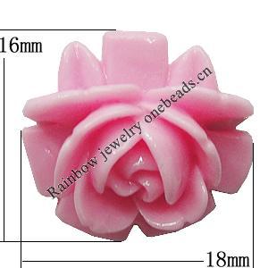 Resin Cabochons, No Hole Headwear & Costume Accessory, Flower, About 18x16mm in diameter, Sold by Bag