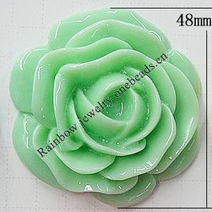 Resin Cabochons, No Hole Headwear & Costume Accessory, Flower, About 48mm in diameter, Sold by Bag