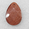 Gold Sand Stone Pendant, Faceted Teardrop, 25x37mm, Hole:Approx 1mm, Sold by PC