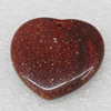 Gold Sand Stone Pendant, Heart, 35mm, Hole:Approx 1mm, Sold by PC
