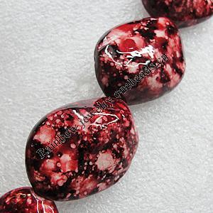 Ceramics Beads, Nugget 37x28mm Hole:3mm, Sold by Bag