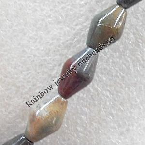 India Agate Beads, Bicone, 8x13mm, Hole:Approx 1.5mm, Sold per 15.7-inch Strand