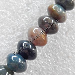 India Agate Beads, Rondelle, 8mm, Hole:Approx 1.5mm, Sold per 15.7-inch Strand