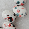 Ceramics Beads, Flat Oval 23x17mm Hole:2mm, Sold by Bag