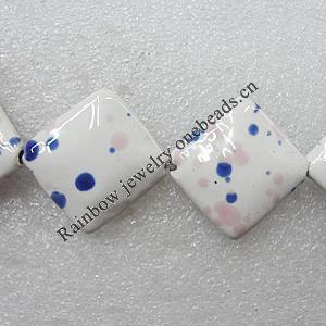 Ceramics Beads, Diamond 35mm Hole:2mm, Sold by Bag