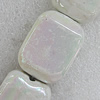 Ceramics Beads Plated AB, Rectangle 34x26mm Hole:3.5mm, Sold by Bag