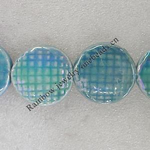 Ceramics Beads, Flat Round 33mm Hole:3mm, Sold by Bag