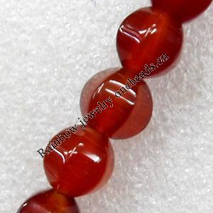 Red Agate Beads, 16mm, Hole:Approx 1.5mm, Sold per 15.7-inch Strand