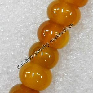 Yellow Agate Beads, Rondelle, 10x14mm, Hole:Approx 1.5mm, Sold per 15.7-inch Strand