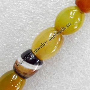 Agate Beads, Oval, 12x16mm, Hole:Approx 1.5mm, Sold per 15.7-inch Strand