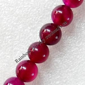 Agate Beads, Round, 8mm, Hole:Approx 1mm, Sold per 15.7-inch Strand