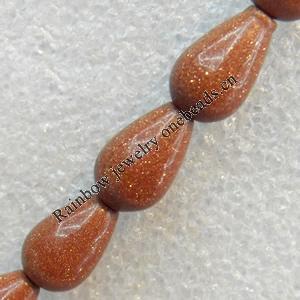 Gold Sand Stone Beads, Teardrop, 8x12mm, Hole:Approx 1.5mm, Sold per 15.7-inch Strand