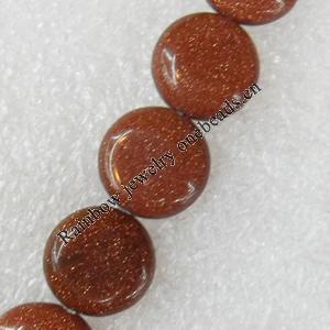 Gold Sand Stone Beads, Flat Round, 12x5mm, Hole:Approx 1.5mm, Sold per 15.7-inch Strand