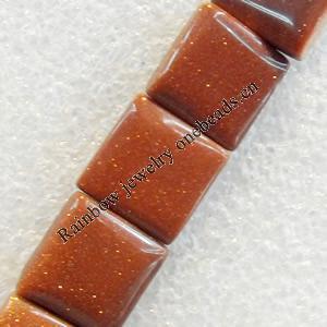 Gold Sand Stone Beads, Square, 12x5mm, Hole:Approx 1.5mm, Sold per 15.7-inch Strand