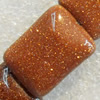 Gold Sand Stone Beads, Rectangle, 13x18mm, Hole:Approx 1.5mm, Sold per 15.7-inch Strand