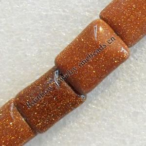 Gold Sand Stone Beads, Rectangle, 13x18mm, Hole:Approx 1.5mm, Sold per 15.7-inch Strand