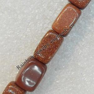 Gold Sand Stone Beads, Rectangle, 8x12mm, Hole:Approx 1.5mm, Sold per 15.7-inch Strand