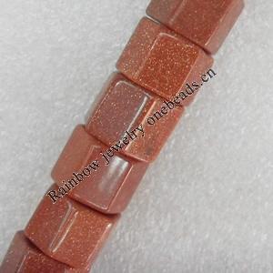 Gold Sand Stone Beads, Faceted Tube, 13x11mm, Hole:Approx 1.5mm, Sold per 15.7-inch Strand